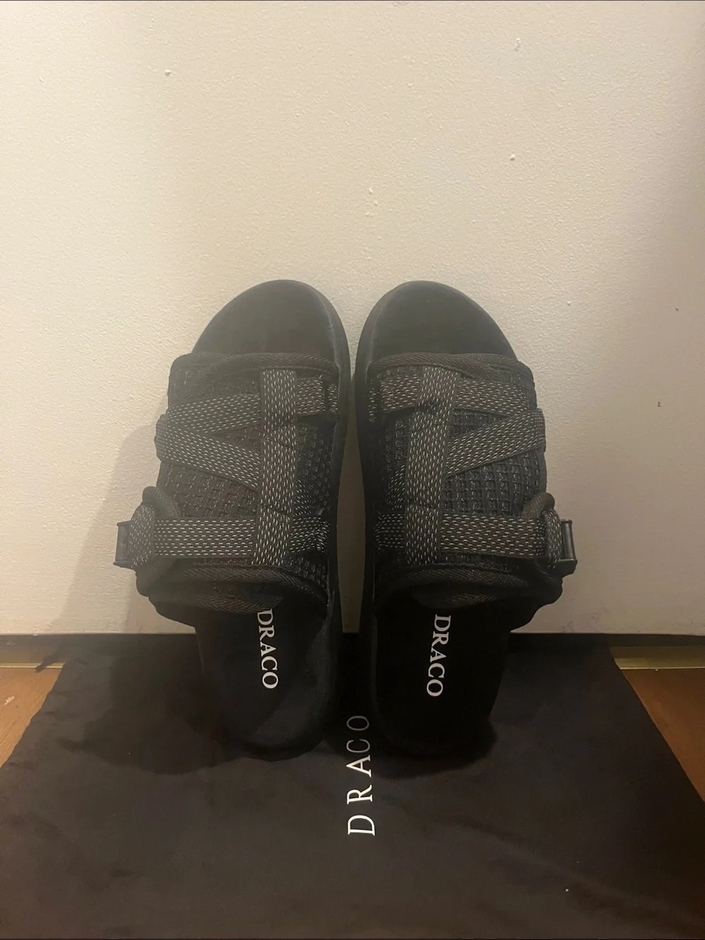 Men's Black Dual-Strap Slide Sandals
